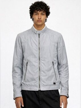 Diesel Light Grey Moto Jacket Size Medium